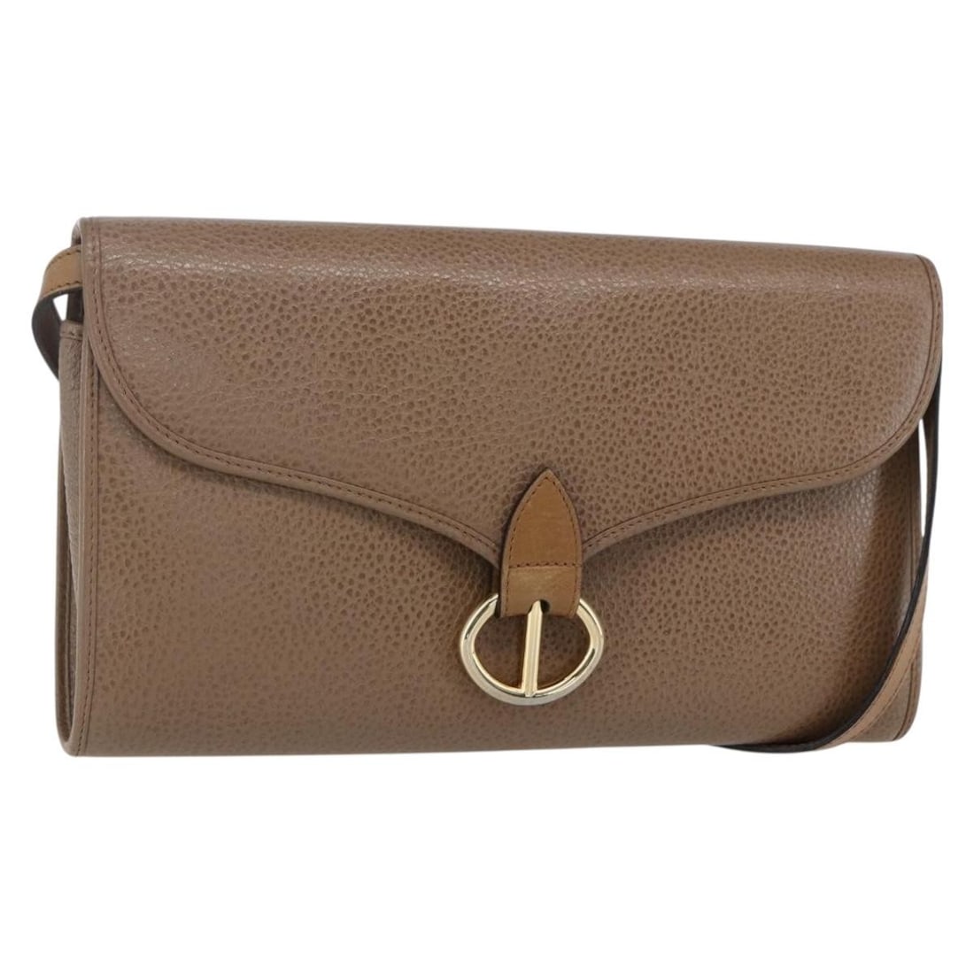 Christian Dior Brown Leather Shoulder Bag Gold Hardware Auth 152886 (1 of 18)