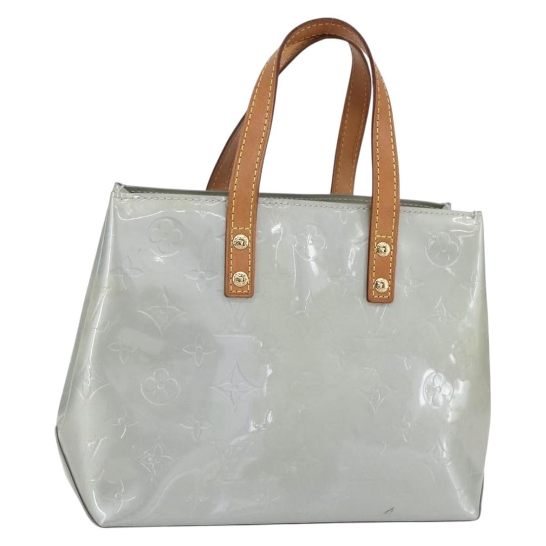 Reade Tote by Louis Vuitton Purple Patent Leather Handbag: Reade Tote by Louis Vuitton Purple Patent Leather Handbag This pre-owned Louis Vuitton Reade handbag in purple is designed for women and features a structured silhouette. The bag displays signs of use