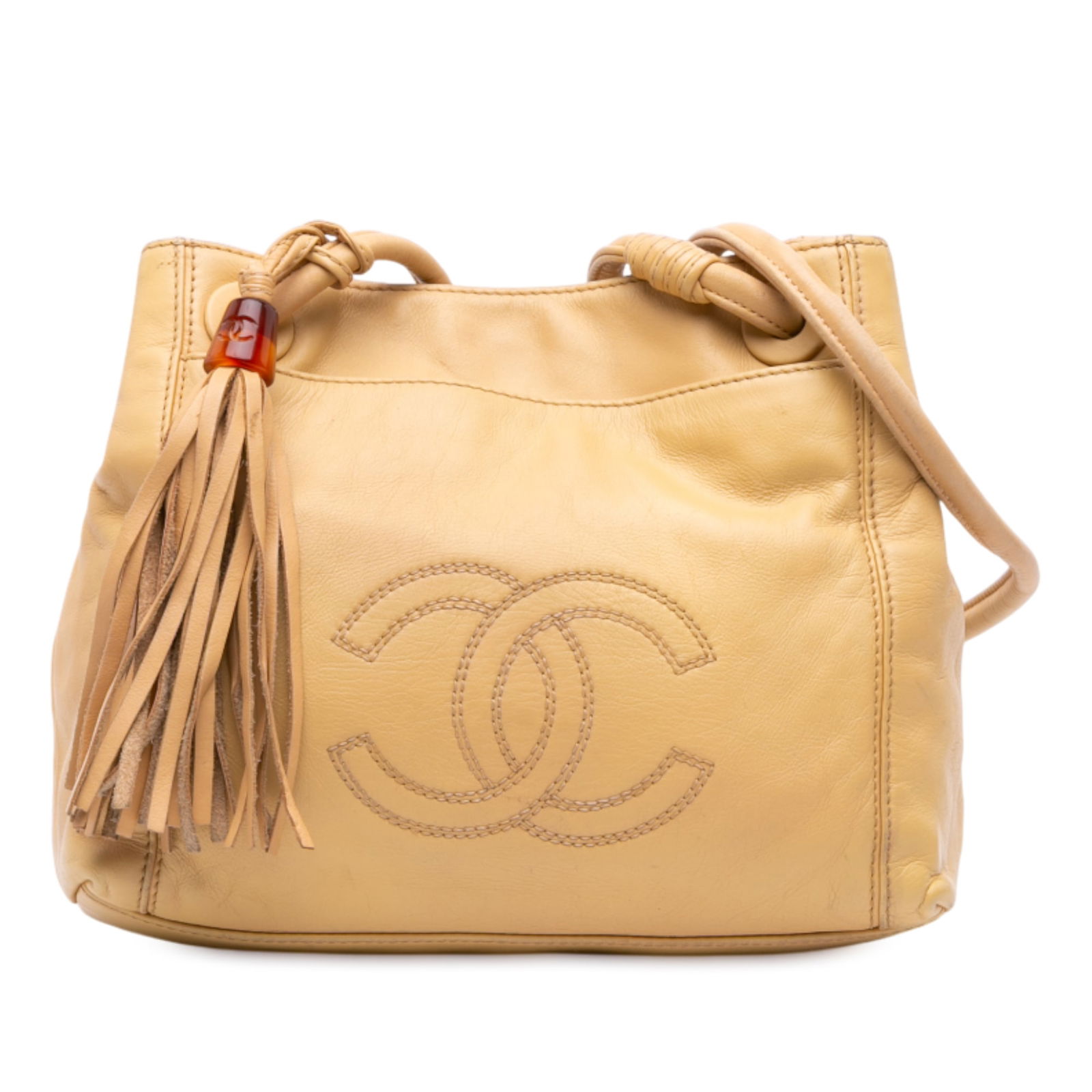 Chanel Lambskin CC Tassel Shoulder Bag Brown Leather (1 of 13)