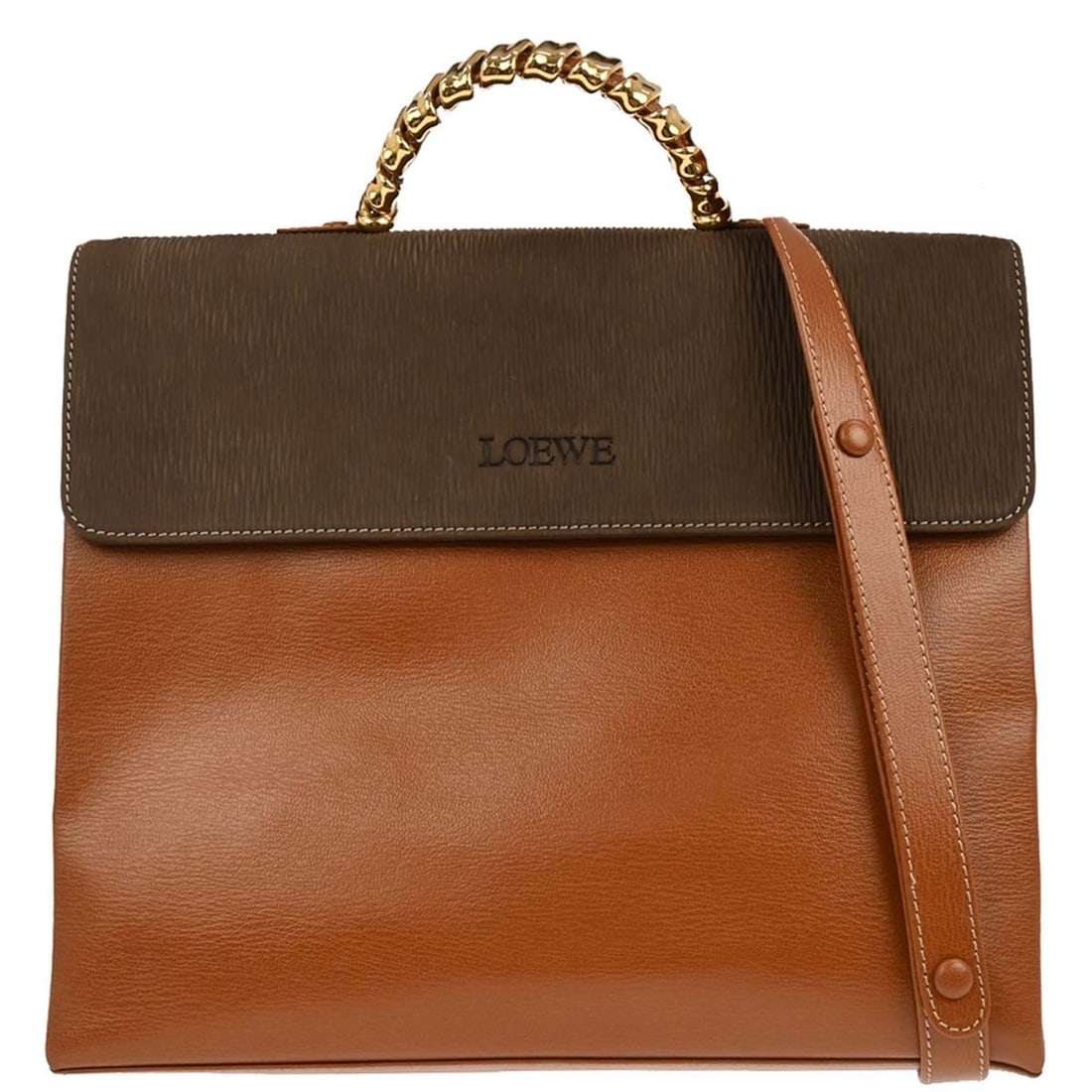 Velazquez Brown Top Handle Tote Bag by Loewe Vintage: Velazquez Brown Top Handle Tote Bag by Loewe Vintage This Loewe Vintage Velazquez Top Handle Bag features a classic brown exterior with minor scuffs, reflecting very good condition. The interior is al