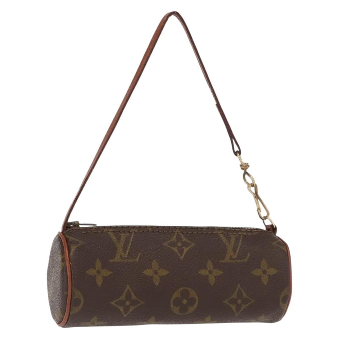 Papillon Pochette clutch by Louis Vuitton in brown: Papillon Pochette clutch by Louis Vuitton in brown This pre-owned Louis Vuitton Papillon Pochette in brown is designed for women and features a compact and versatile pouch style. It shows visible sign