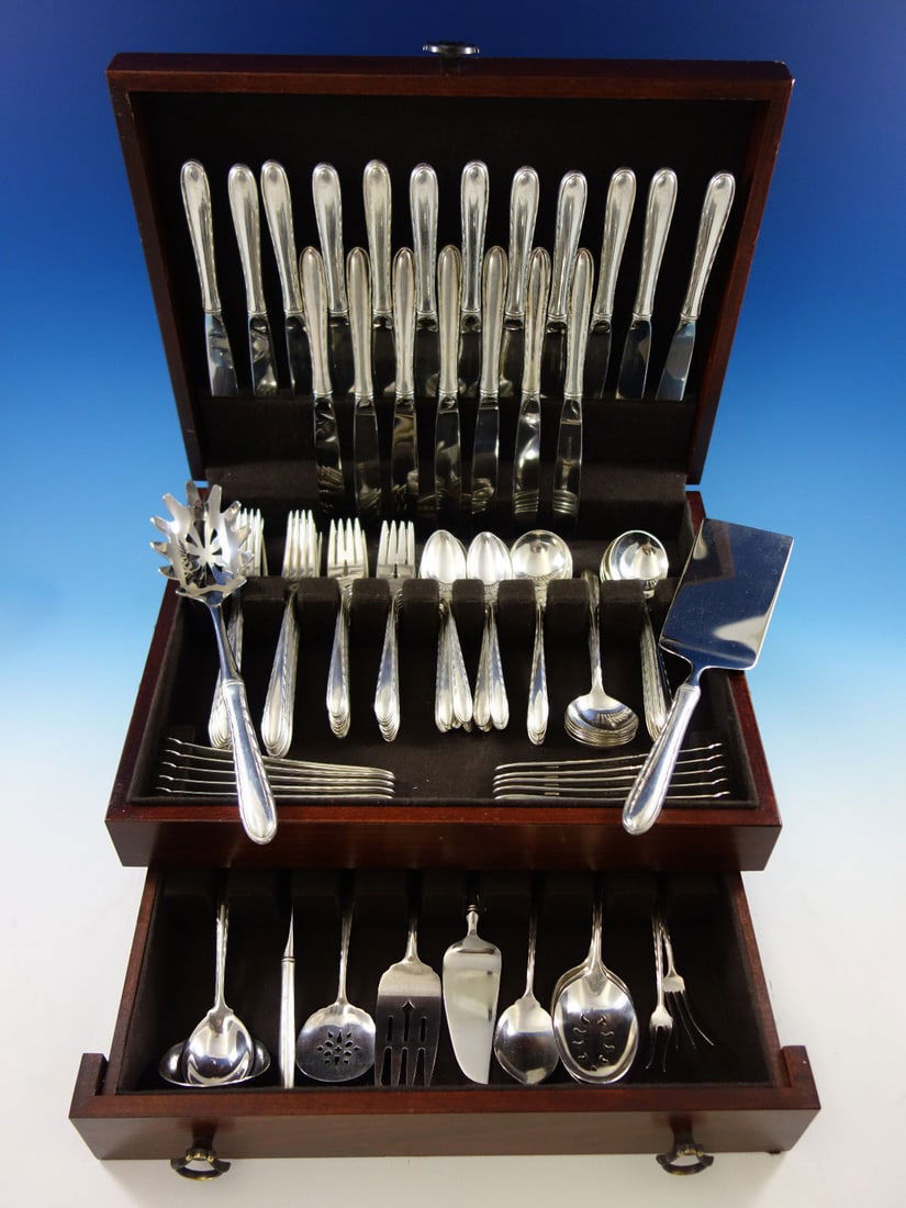 Towle Silver Flutes Sterling Silver Flatware Set for 18 122 Pieces (1 of 12)
