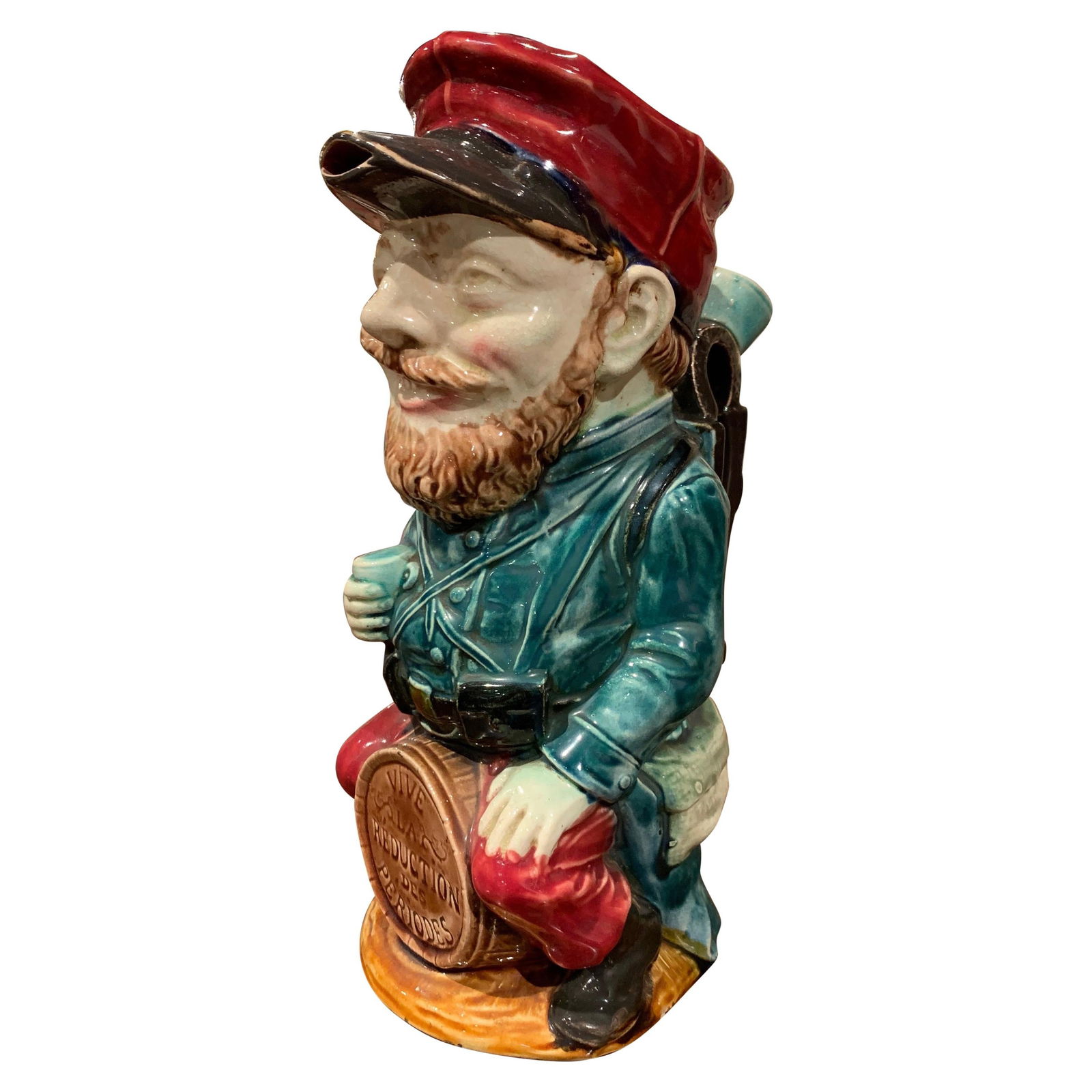 19th Century Onnaing Hand Painted Ceramic Soldier Pitcher France (1 of 12)