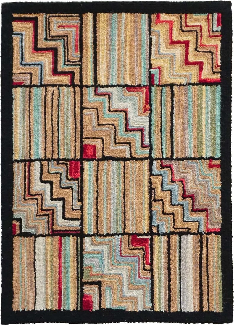 Victorian Style Hand-Hooked Wool Rug 3x5 Feet Pastel Colors (1 of 2)