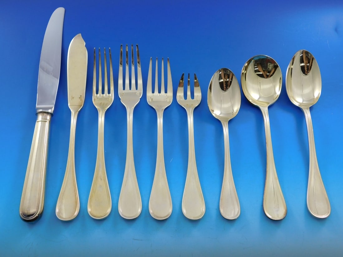 Christofle Albi Vermeil Silverplated Flatware Set 54 Pieces France Art Deco (1 of 6)