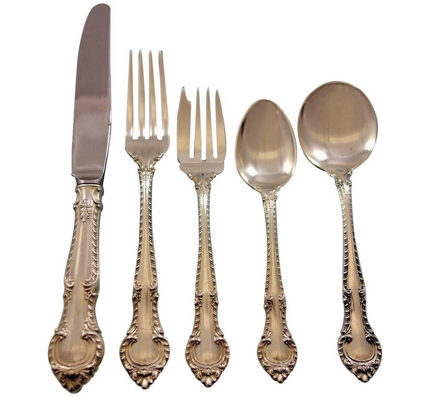 Gorham English Gadroon Sterling Silver Flatware Set for 12 60 Pieces (1 of 8)
