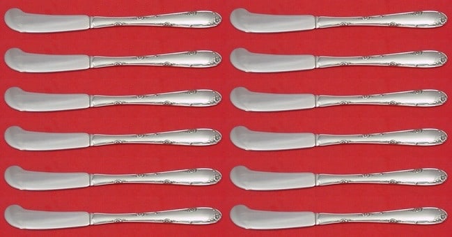 Towle Madeira Sterling Silver Butter Spreader Set 12 pcs 5 3/4 inch: Towle Madeira Sterling Silver Butter Spreader Set 12 pcs 5 3/4 inch Enhance your dining experience with this 12-piece set of Madeira by Towle Sterling Silver Butter Spreaders. Each flat handle knife m