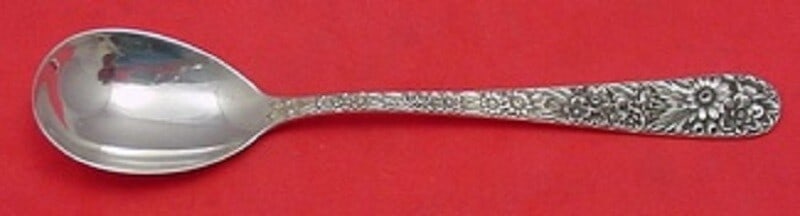 Kirk Repousse Sterling Silver Egg Spoon 5 3/8 inches Ovoid Design (1 of 1)
