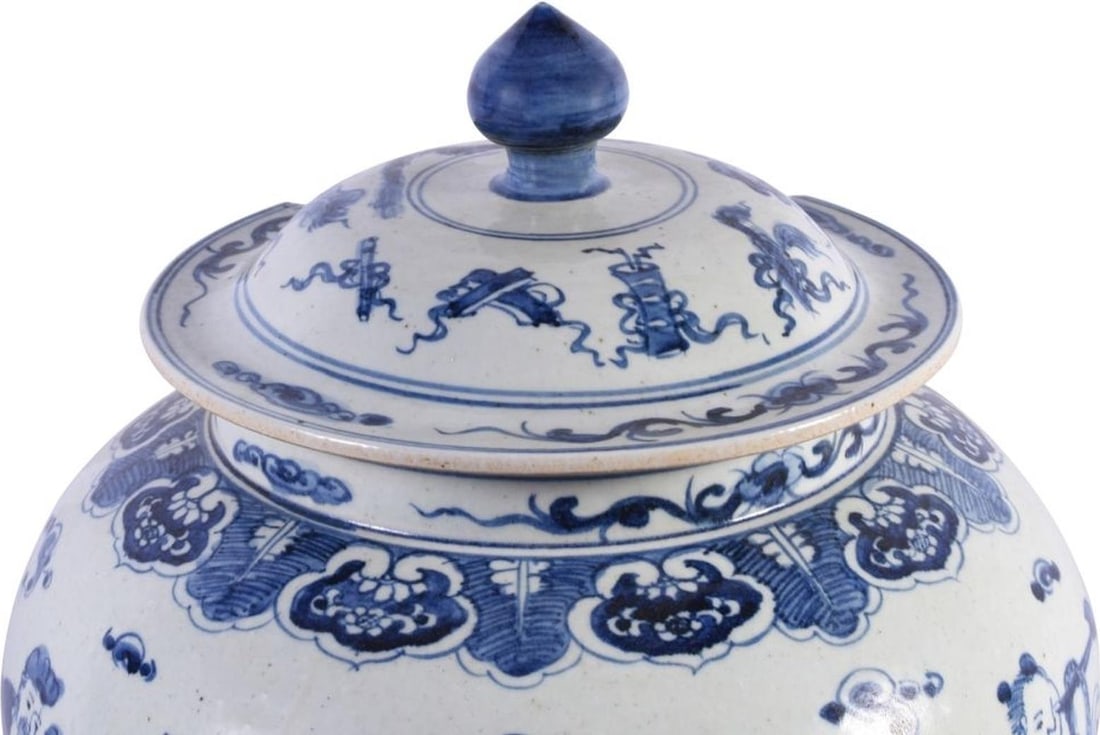 Chinoiserie Handmade Ceramic Ginger Jar with Eight Immortals (1 of 2)
