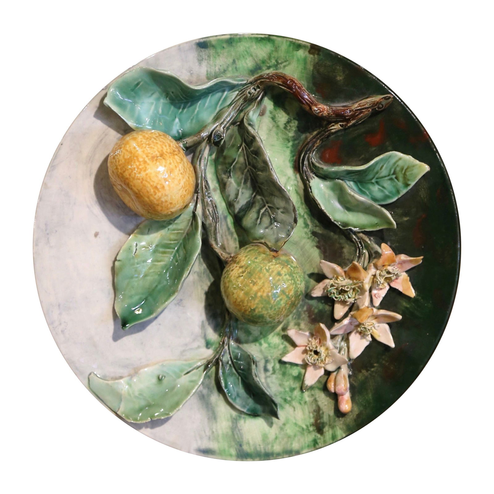 19th Century Longchamp Hand-Painted Faience Wall Plate Antique Majolica (1 of 8)