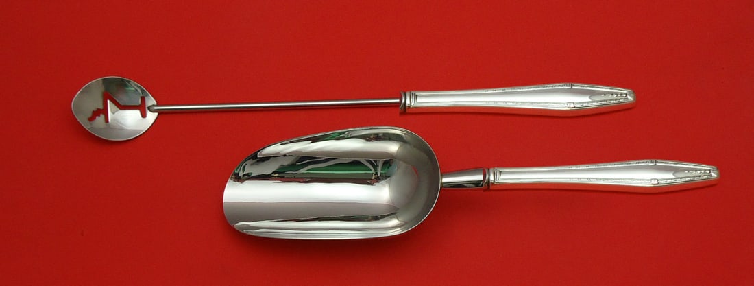 State House Sterling Silver 2pc Bar Set Custom Made: State House Sterling Silver 2pc Bar Set Custom Made Elevate your entertaining experience with this exquisite 2-piece bar set, custom made by State House. Crafted from high-quality sterling silver, thi