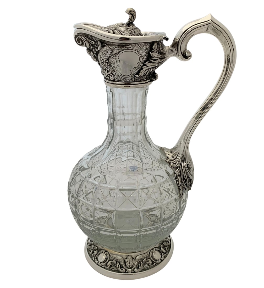Topazio 925 Sterling Silver Crystal Handmade Ornate Pitcher 11 Inch (1 of 5)