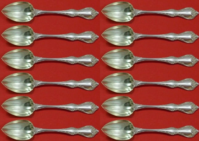 Towle Debussy Sterling Silver Grapefruit Spoon Set 12 pieces 6 inch Fluted Design: Towle Debussy Sterling Silver Grapefruit Spoon Set 12 pieces 6 inch Fluted Design Enhance your dining experience with this exquisite custom set of 12 grapefruit spoons in the elegant Debussy pattern b