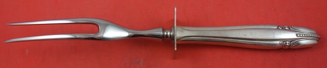 Wallace Stradivari Sterling Silver Roast Carving Fork 10 3/4" (1 of 2)
