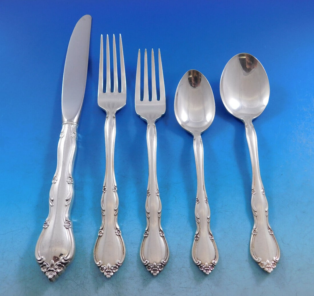 Gorham Rose Tiara Sterling Silver Flatware Set for 12 65 Pieces (1 of 8)