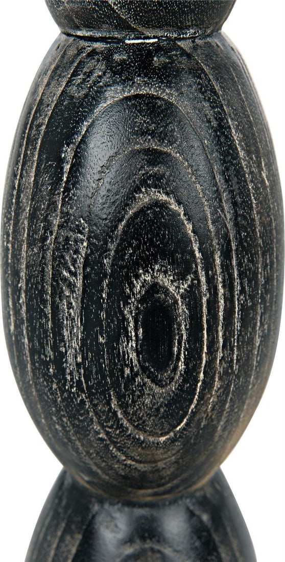 Freia Collection Cinder Black Mindi Sculpture 53 Inches: Freia Collection Cinder Black Mindi Sculpture 53 Inches This stunning Elegant Black Mindi Sculpture brings a touch of sophistication to your home decor. Crafted from Mindi wood, this sculpture feature