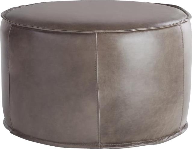 Cyan Lusso Round Pouf Grey Foam Transitional Style Seating (1 of 5)