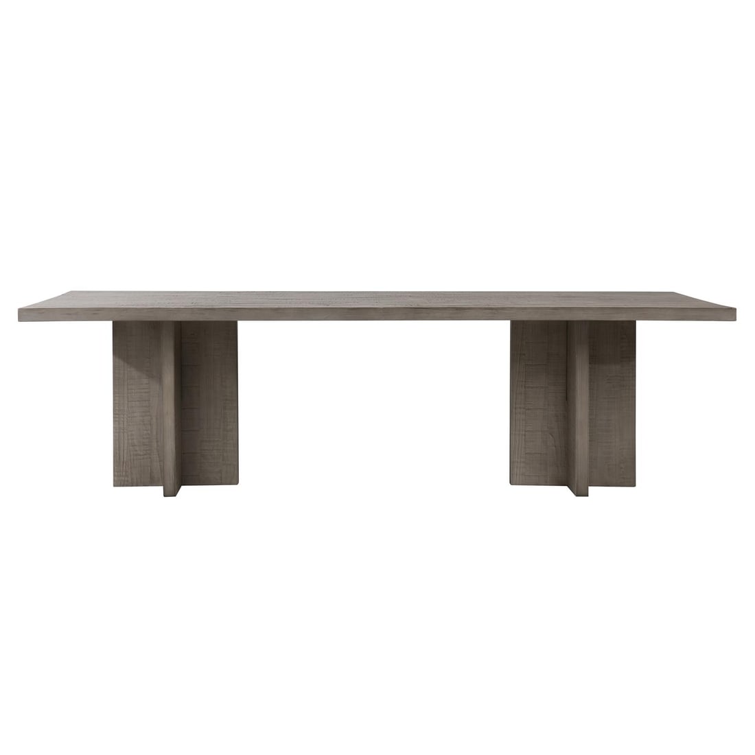 Transitional Gray Wash Solid Pine Dining Table - 4