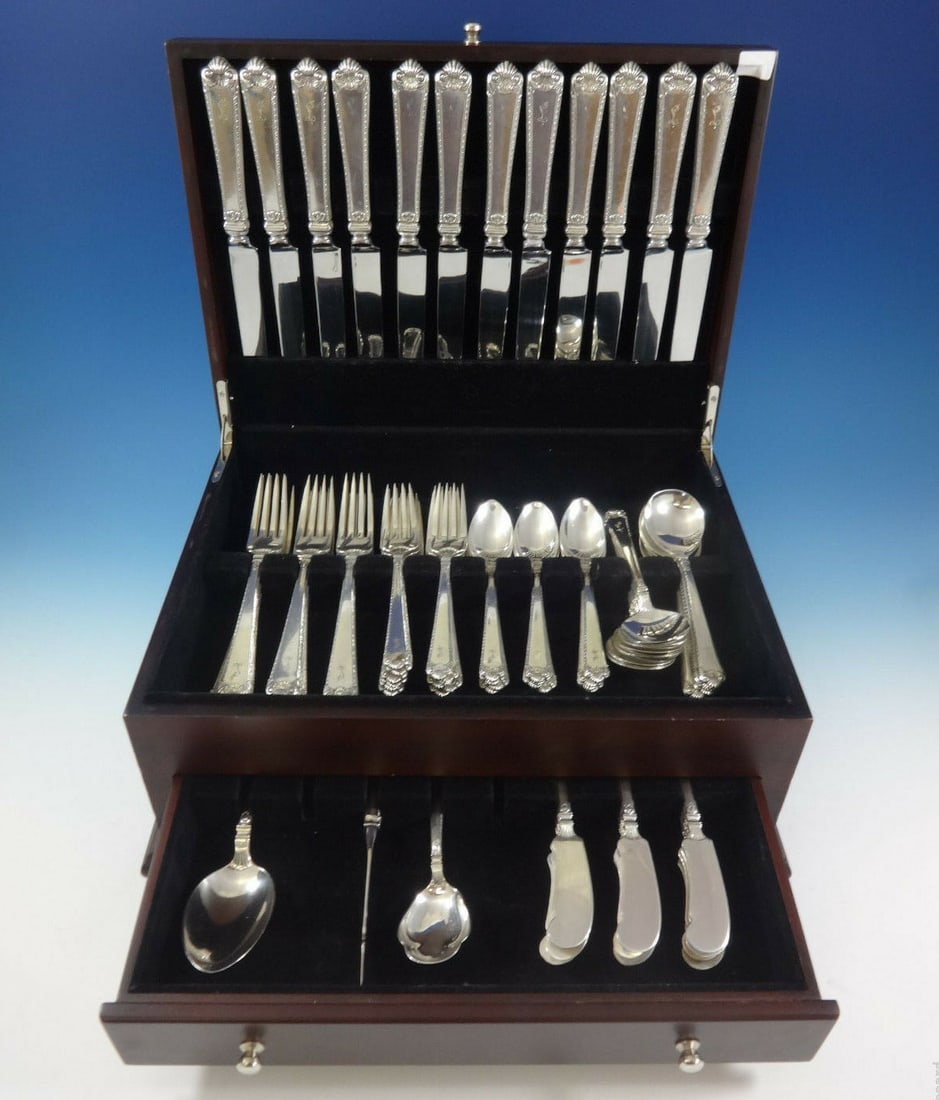 Watson George II Rex Sterling Silver Flatware Set 75 Pcs with Storage Chest (1 of 8)