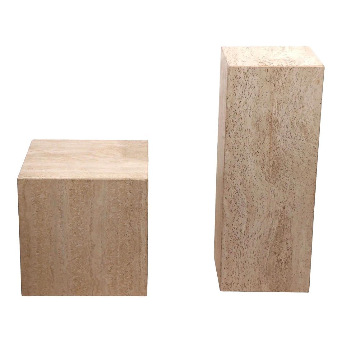 Pair of 1970s Italian Travertine Marble Pedestals (1 of 10)
