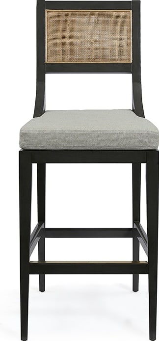 Woodbridge Salvador Traditional Linen Counter Stool with Brass Finish (1 of 3)