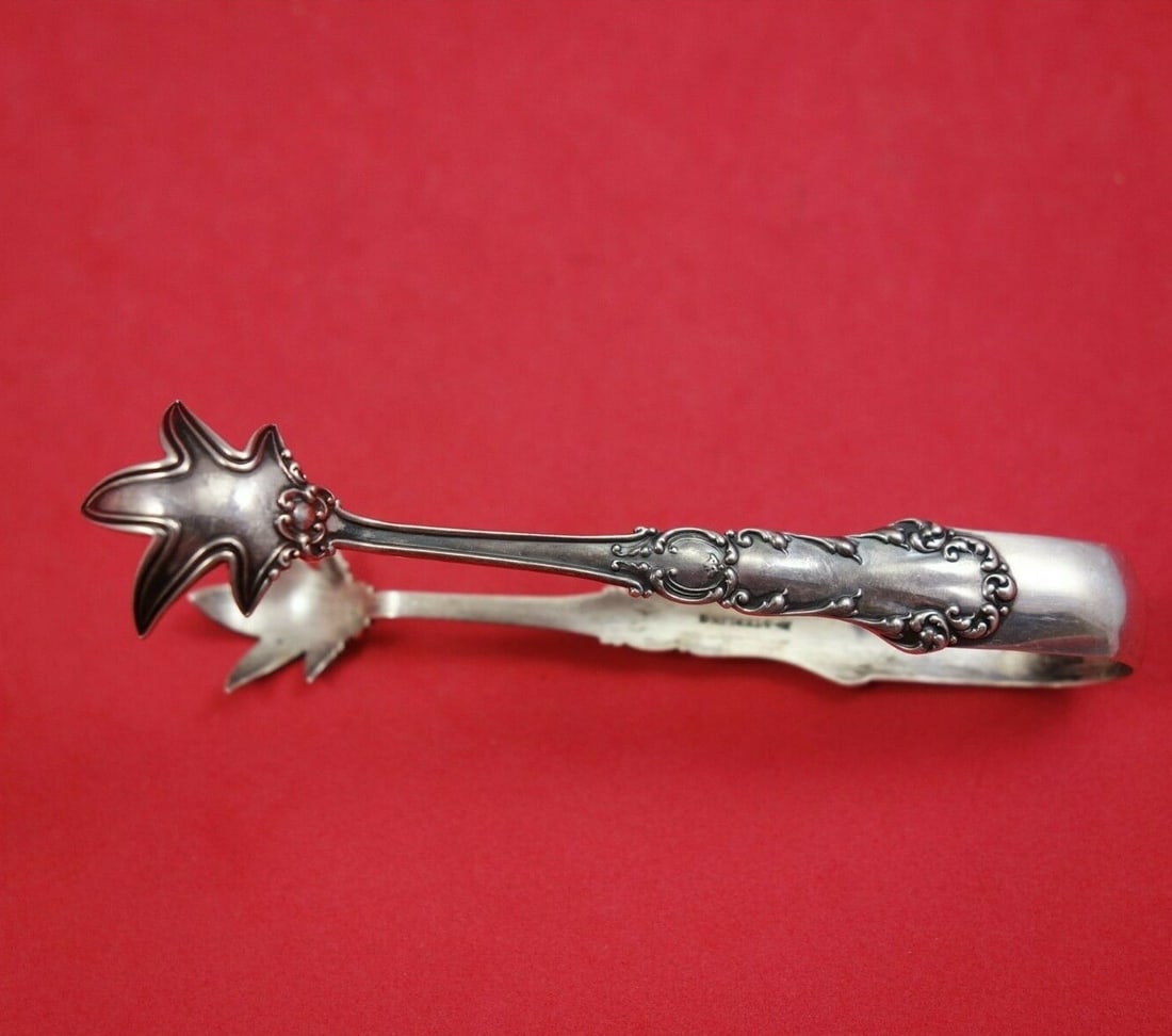 Watson Arkeba Sterling Silver Sugar Tong 4.5 Inch Monogrammed: Watson Arkeba Sterling Silver Sugar Tong 4.5 Inch Monogrammed This elegant sugar tong is crafted from high-quality sterling silver and features the distinctive Arkeba pattern by Watson. Measuring 4 1/