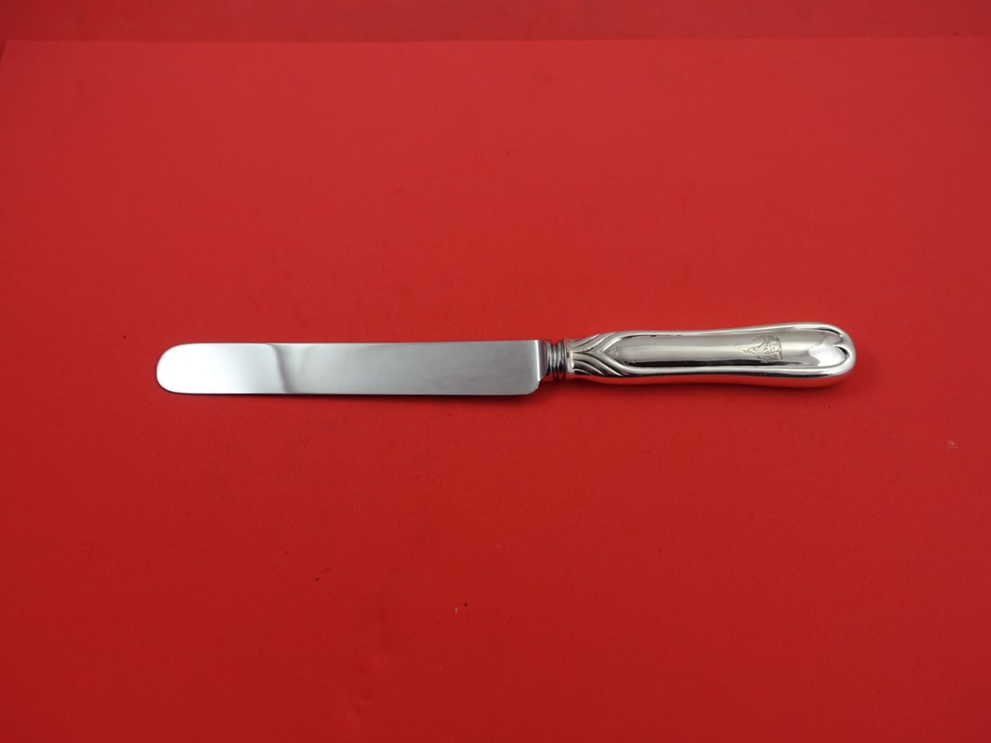 Elkington Sterling Silver Dinner Knife Palm Motif Birmingham 1901 9 7/8": Elkington Sterling Silver Dinner Knife Palm Motif Birmingham 1901 9 7/8" This exquisite Elkington dinner knife features a sterling silver hollow handle adorned with a beautiful palm motif, reminiscent