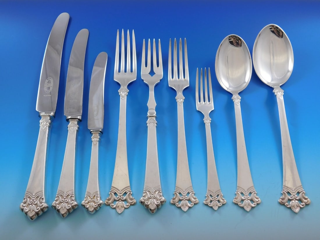 Th. Olsens Anitra 830 Silver Flatware Set 109 Pieces Scandinavian Modern (1 of 6)