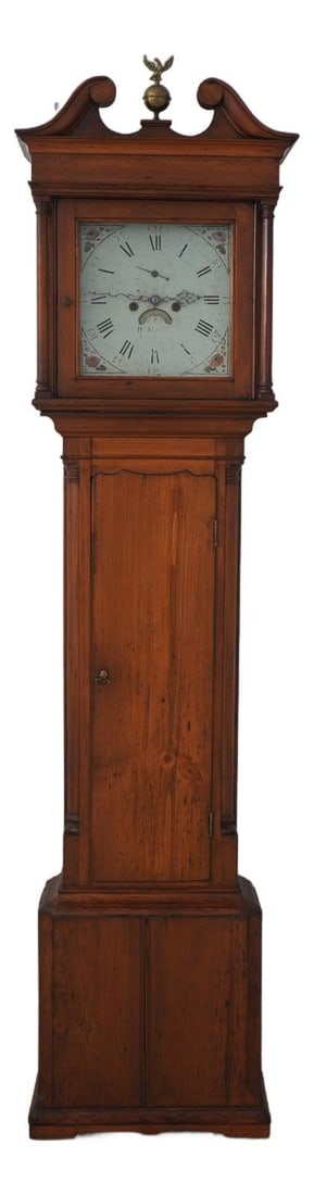 18th Century Antique Country Pine Grandfather Clock Original Movement (1 of 10)