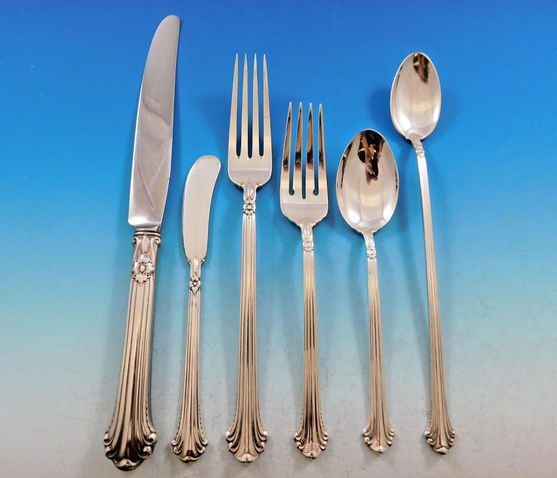 Towle Silver Plumes Sterling Silver Flatware Set for 8 50 Pieces (1 of 9)