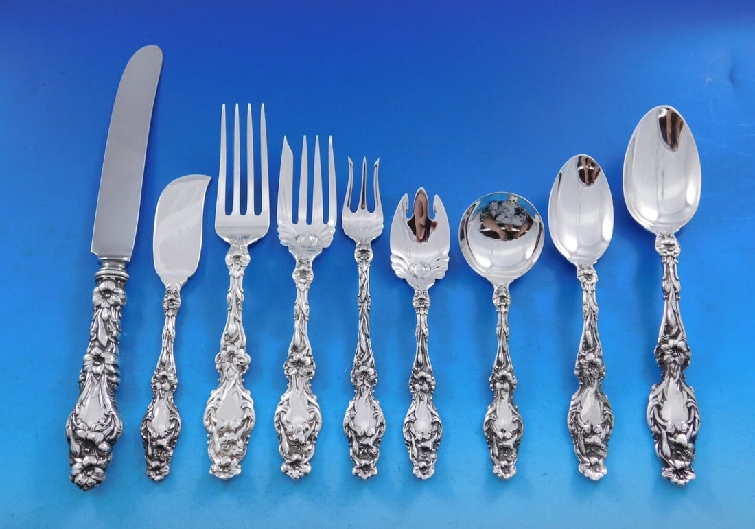 Whiting Lily Sterling Silver Flatware Set for 8 72 Pieces Art Nouveau (1 of 5)