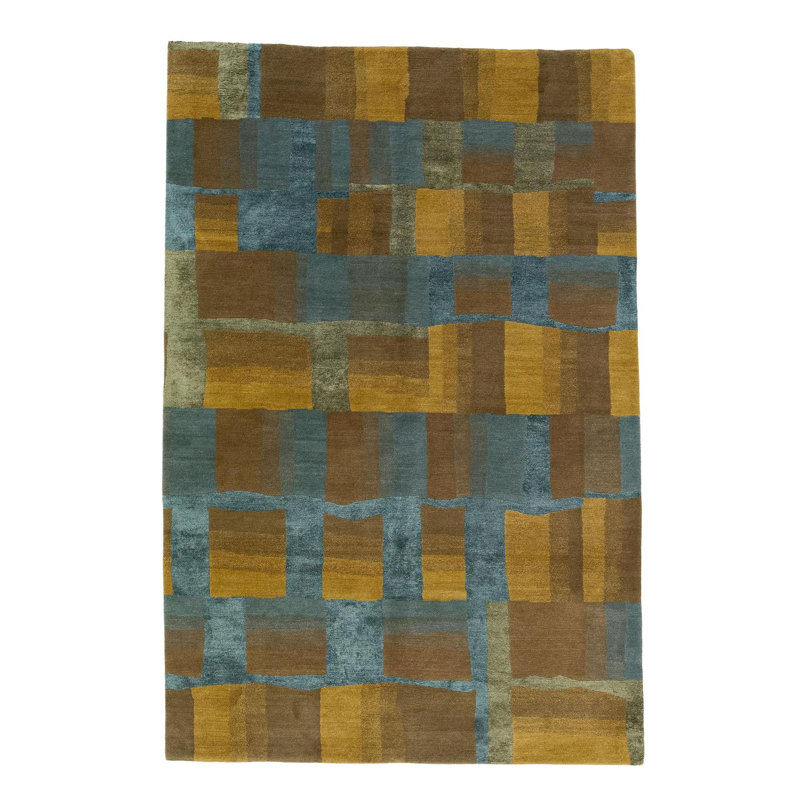 Modern Shakti Wool Silk Tibetan Rug 6' x 9' Abstract Design (1 of 7)