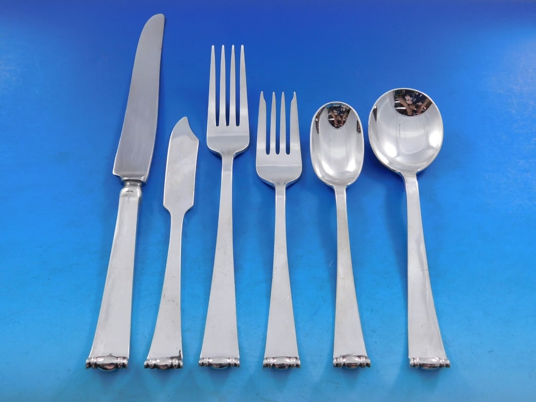 Allan Adler Modern Georgian Sterling Silver Flatware Set 57 Pieces (1 of 11)