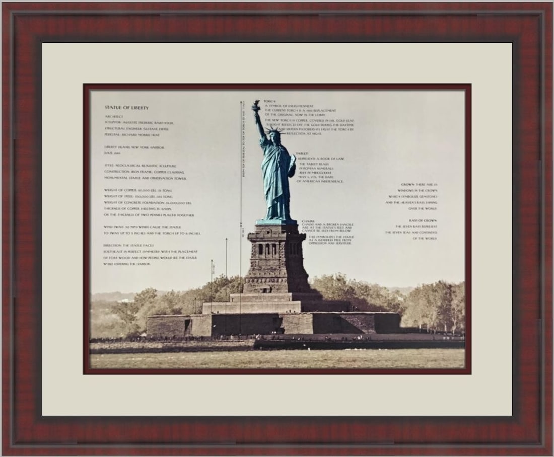 Statue of Liberty Custom Framed Print 18 x 22 Modern Art: Statue of Liberty Custom Framed Print 18 x 22 Modern Art This stunning custom framed print captures the iconic Statue of Liberty, a symbol of freedom and hope. Created using lithography, this modernis