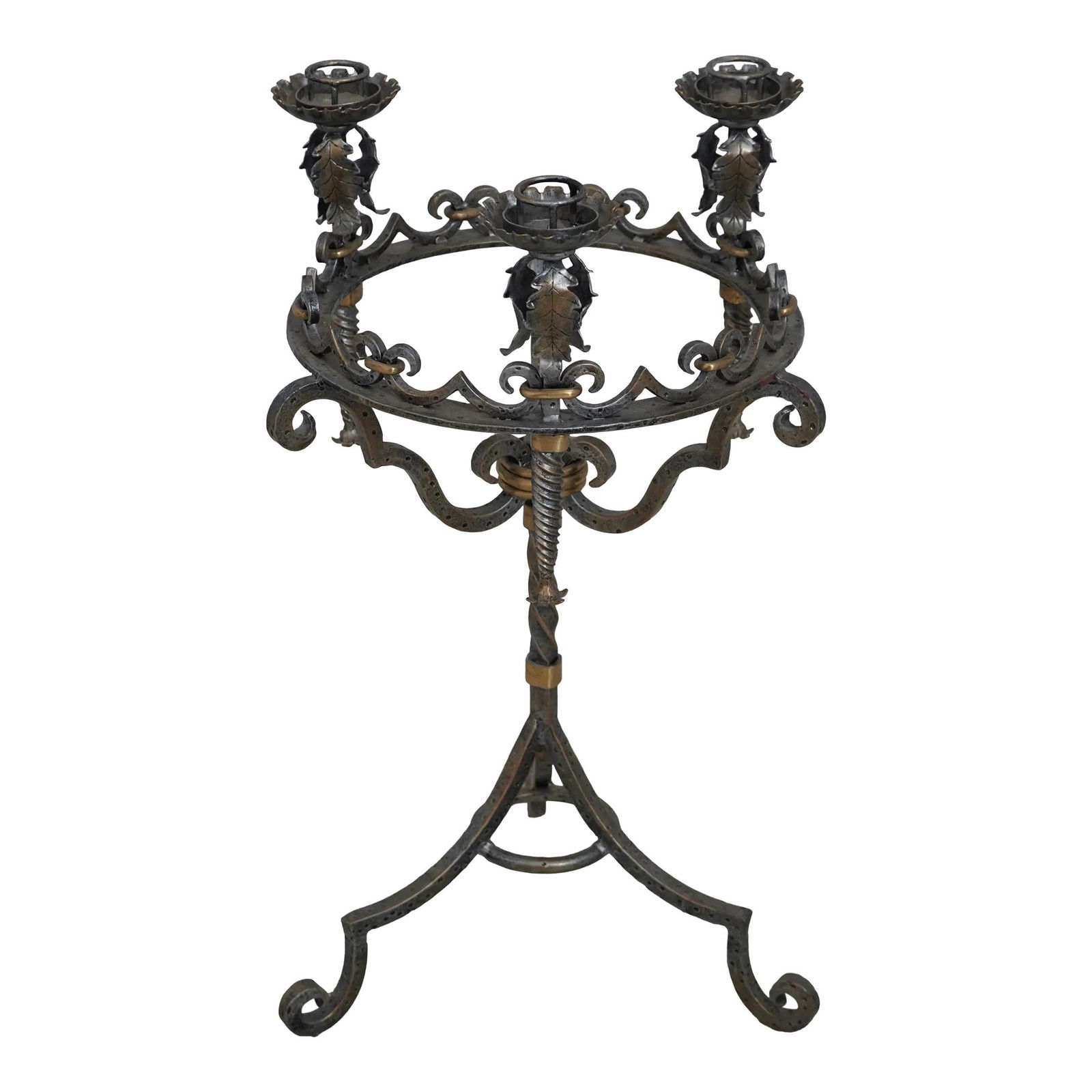 Maitland Smith Gothic Wrought Iron Candelabra 3 Arm Centerpiece (1 of 10)