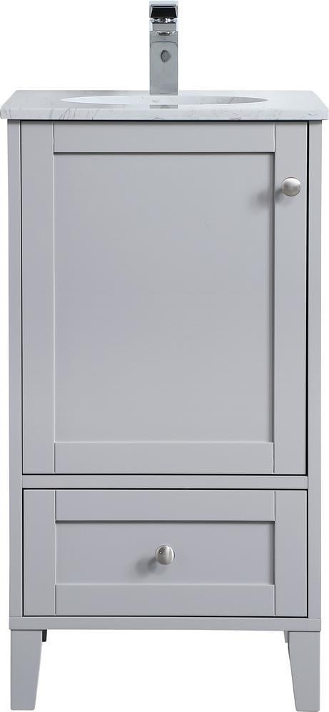 Elegant Lighting Gray Bathroom Vanity with Brushed Nickel Finish: Elegant Lighting Gray Bathroom Vanity with Brushed Nickel Finish Enhance your bathroom with this stylish gray vanity featuring brushed nickel accents. Crafted in an antique or vintage style, this tran