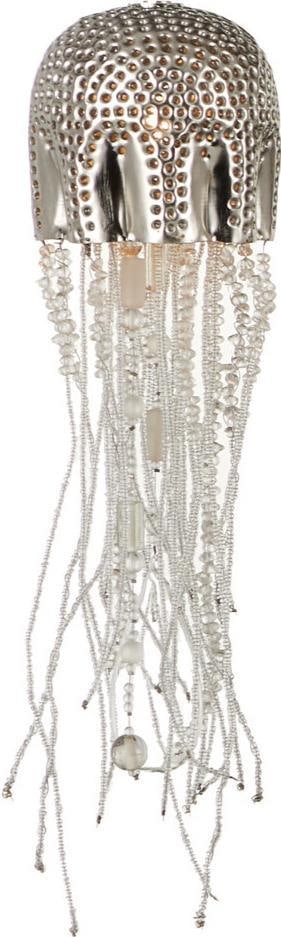 Currey Medusa Nickel Wrought Iron Glass Pendant Shade 4W 4D: Currey Medusa Nickel Wrought Iron Glass Pendant Shade 4W 4D Illuminate your space with this stylish Wrought Iron and Glass Pendant Shade from the Medusa collection. This elegant shade features a sleek