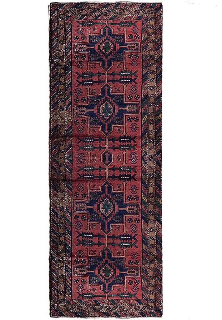 3'7" x 9'8" Worn Antique Russian Kazak Runner Soft Pink Handmade (1 of 6)