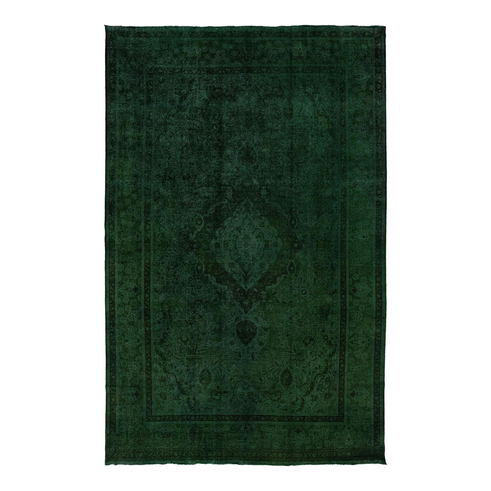 Vintage Green Persian Wool Rug 10'2 x 15'9 Medallion Design (1 of 10)