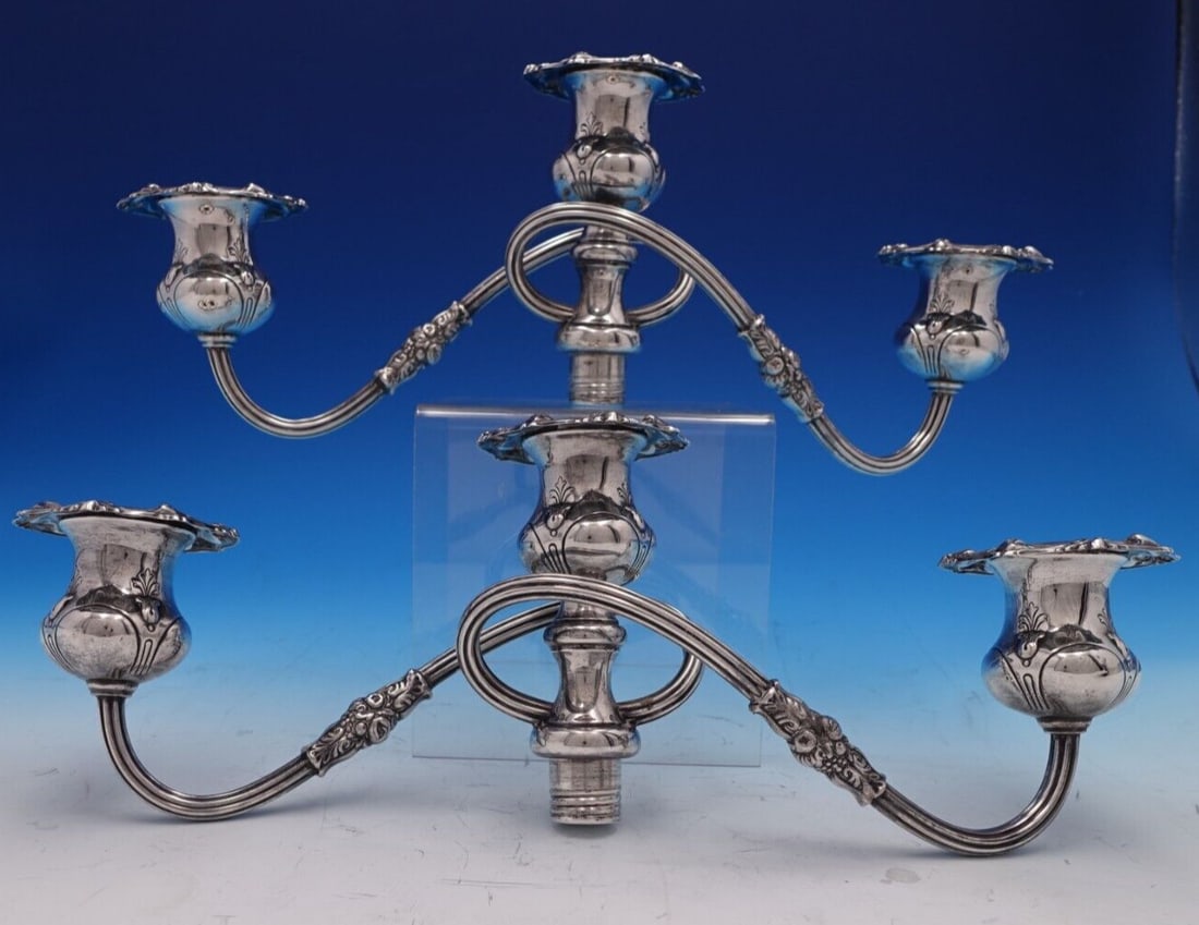 Pair of Francis I Sterling Silver Candelabra Branches by Reed and Barton (1 of 10)