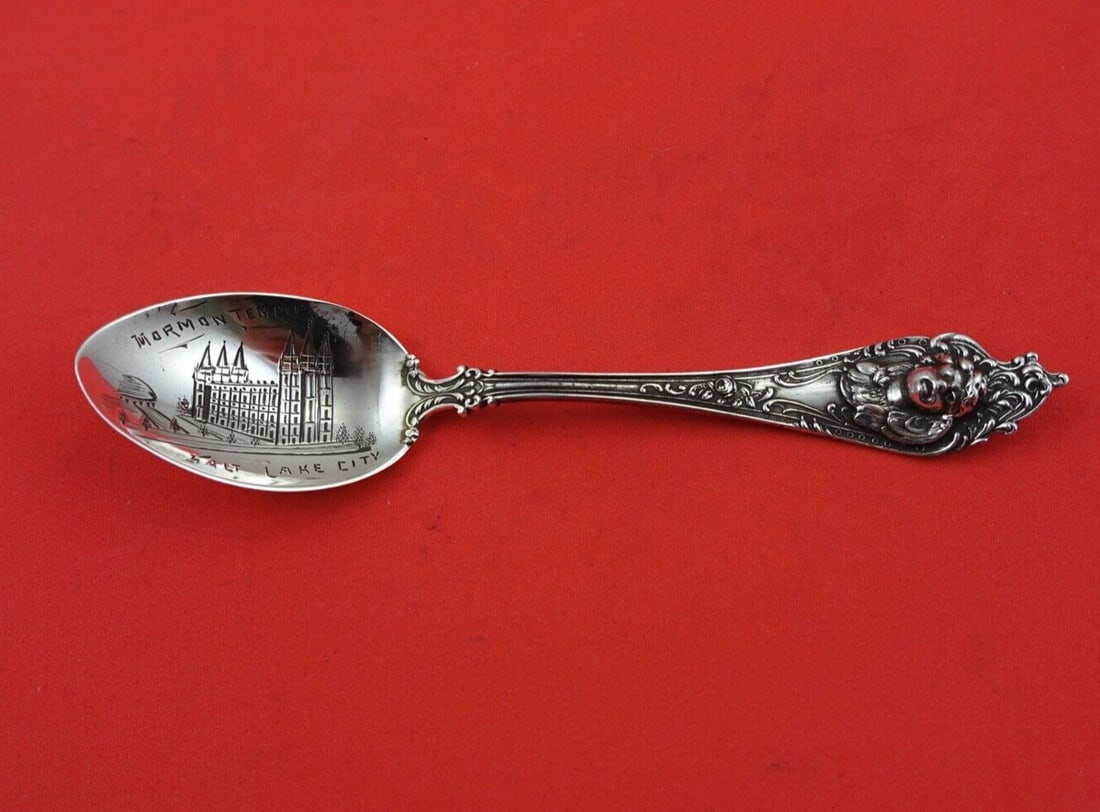 Watson-Newell Cherub Sterling Silver Teaspoon 3-D Design 5.5" (1 of 2)