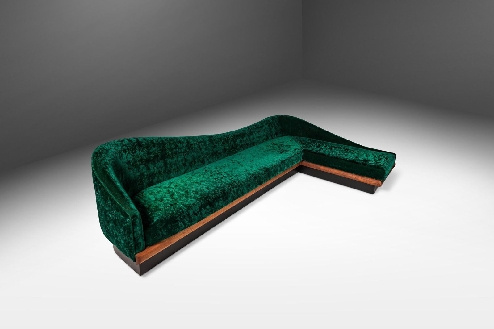 Adrian Pearsall Mid-Century Modern Cloud Sofa Velvet Walnut 1970s (1 of 10)