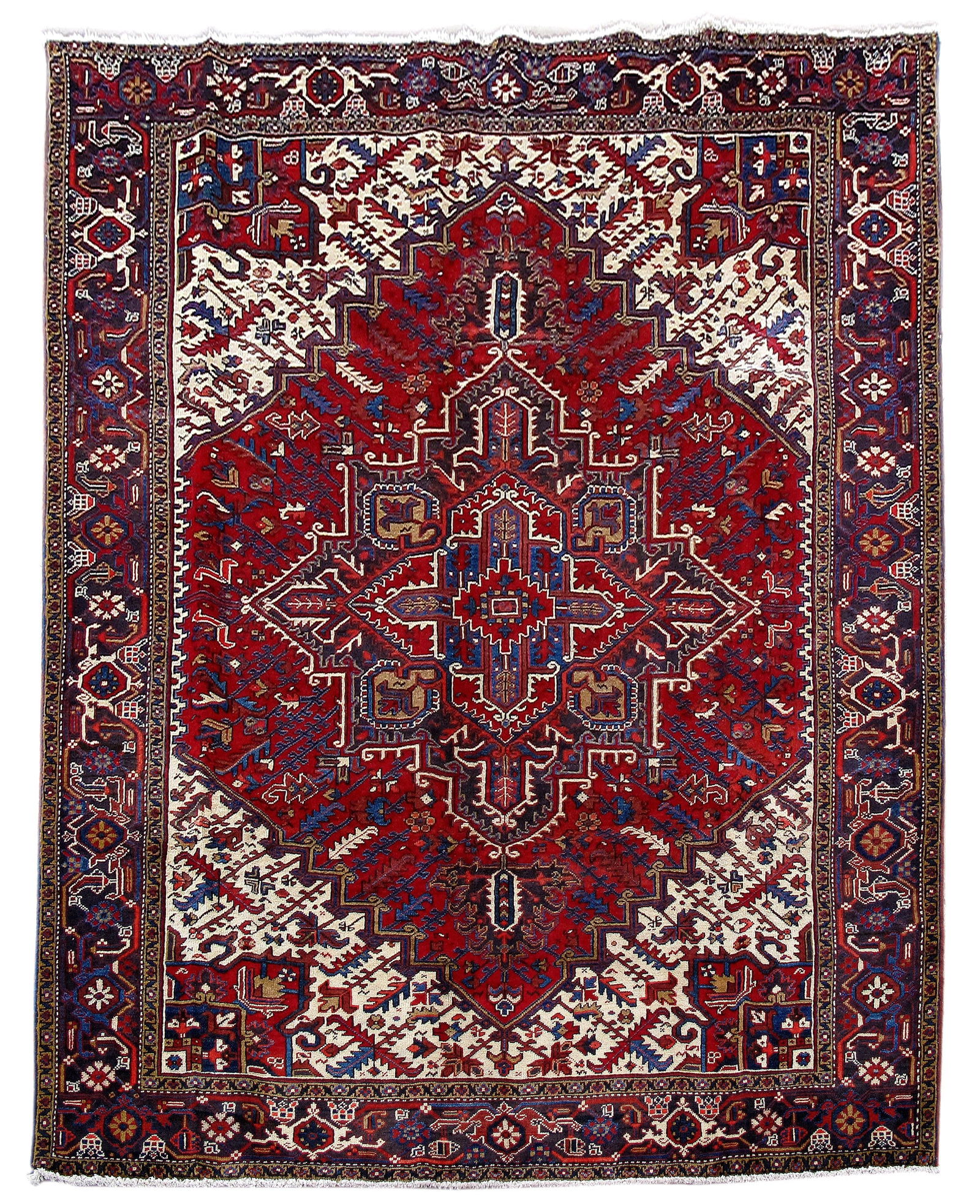 Handcrafted Red Persian Heriz Rug 8'3 x 10'10 Traditional Design (1 of 6)