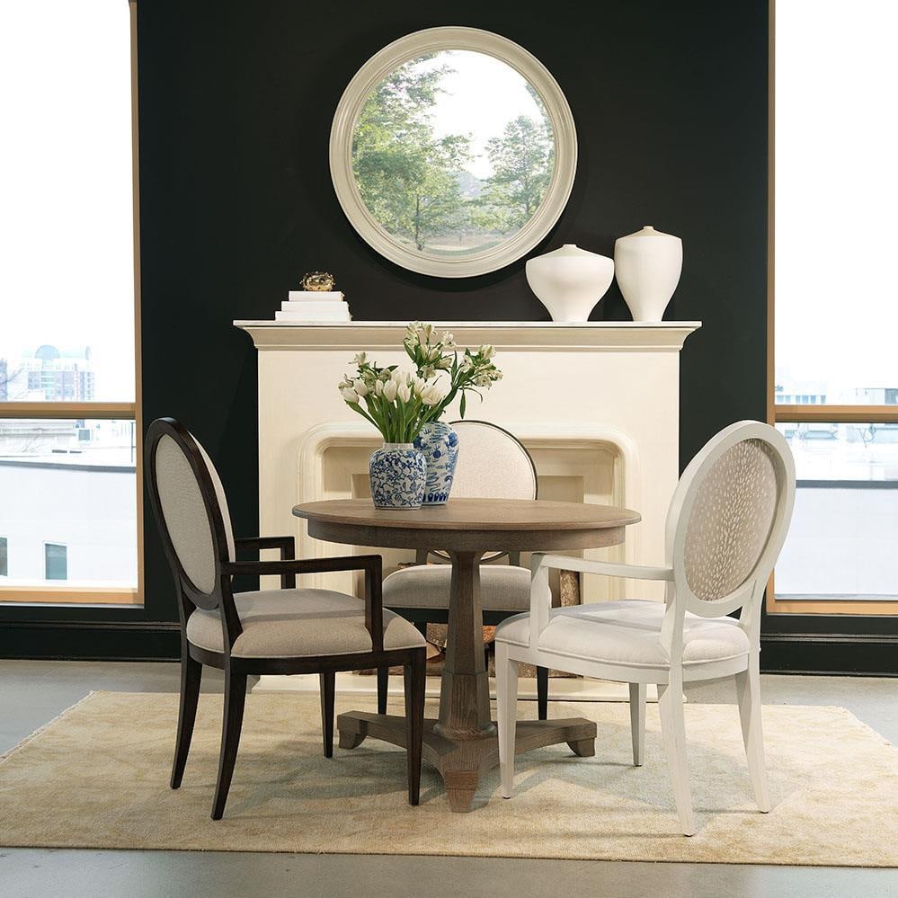 Circular Wood Center Table in Antique-Inspired Finish 29H 38W 38D (1 of 1)