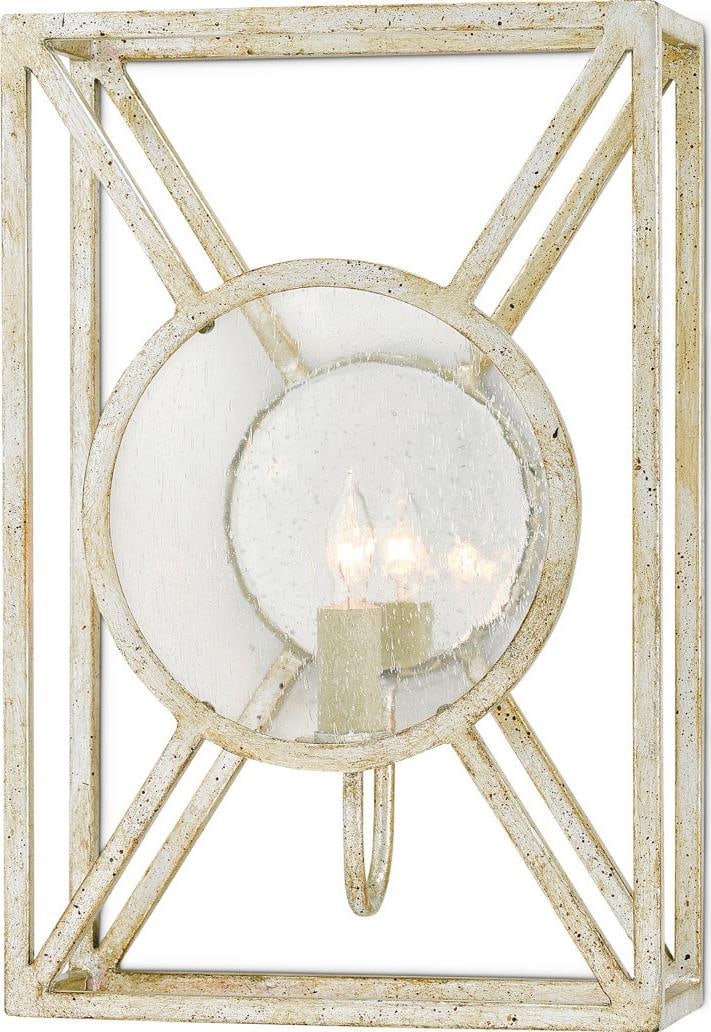Currey Beckmore Industrial Wall Sconce Light Silver Granello Finish (1 of 2)