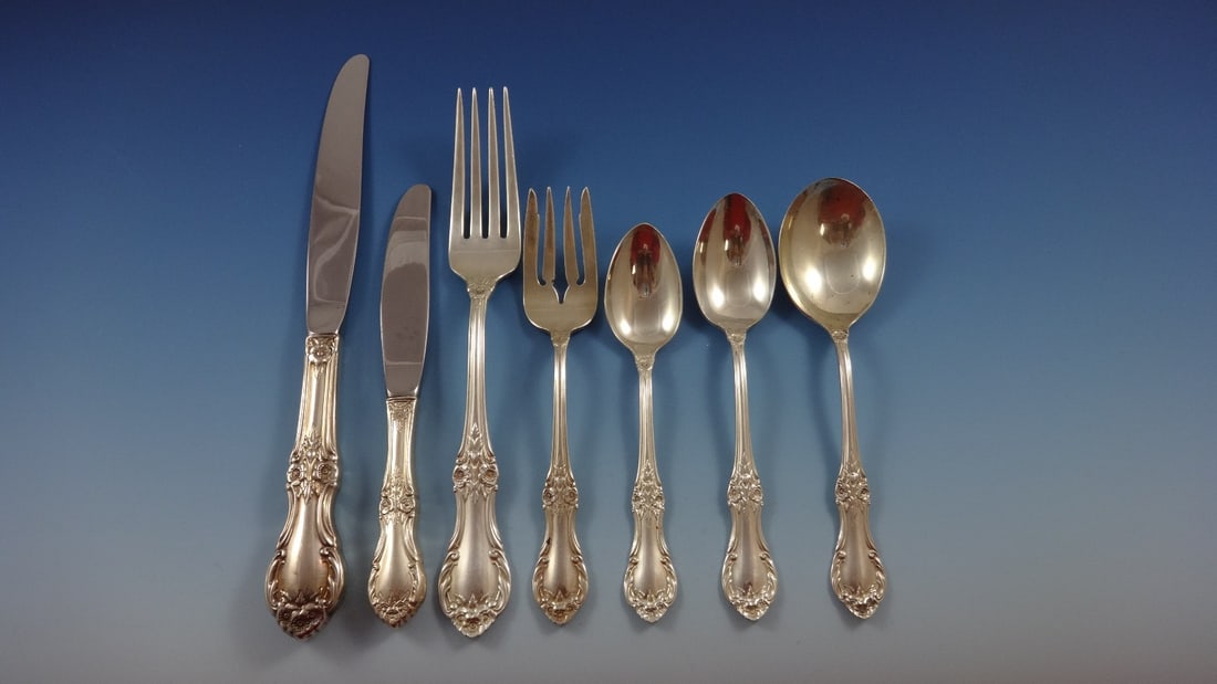 International Sterling Silver Wild Rose Flatware Set 95 Pieces with Storage Chest (1 of 9)