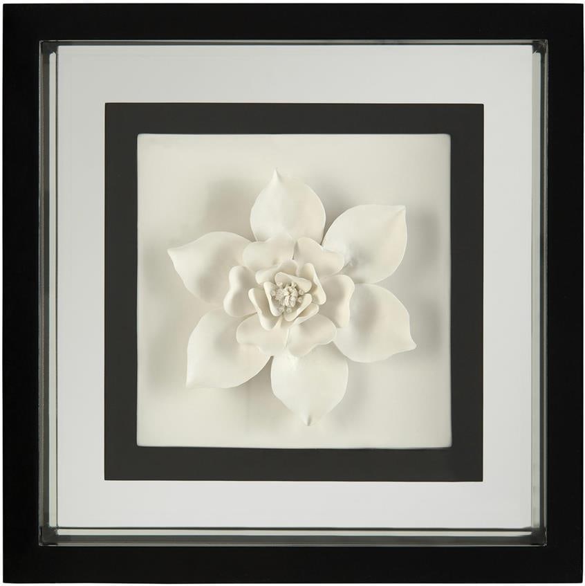 John-Richard 3D Porcelain Flower Wall Decor Black White: John-Richard 3D Porcelain Flower Wall Decor Black White Enhance your home decor with this elegant wall art featuring a stunning 3D porcelain flower. This unique piece is designed for vertical orientat