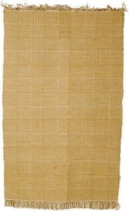 Artisanal Hand-Woven Indian Jute Rug 6x9 Box Pattern Transitional Style (1 of 1)