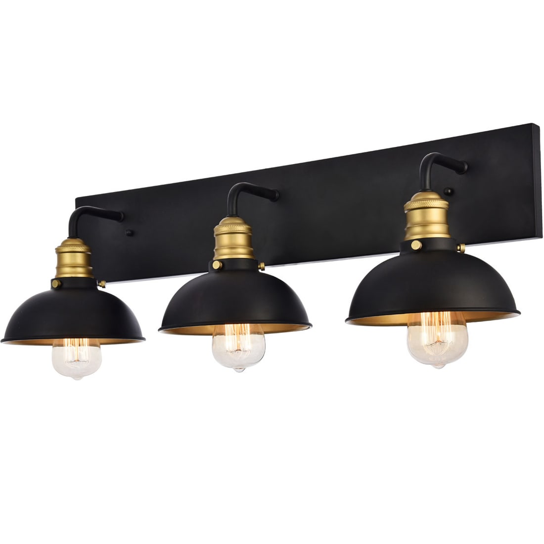 Living District Anders 3 Light Black Brass Wall Sconce 27 Inch (1 of 6)