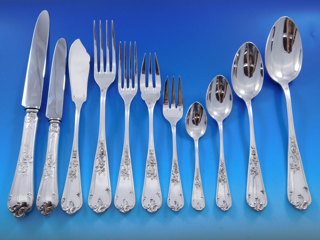 Saint Medard Argenterie Rocaille Silverplate Flatware Set 145pc (1 of 12)